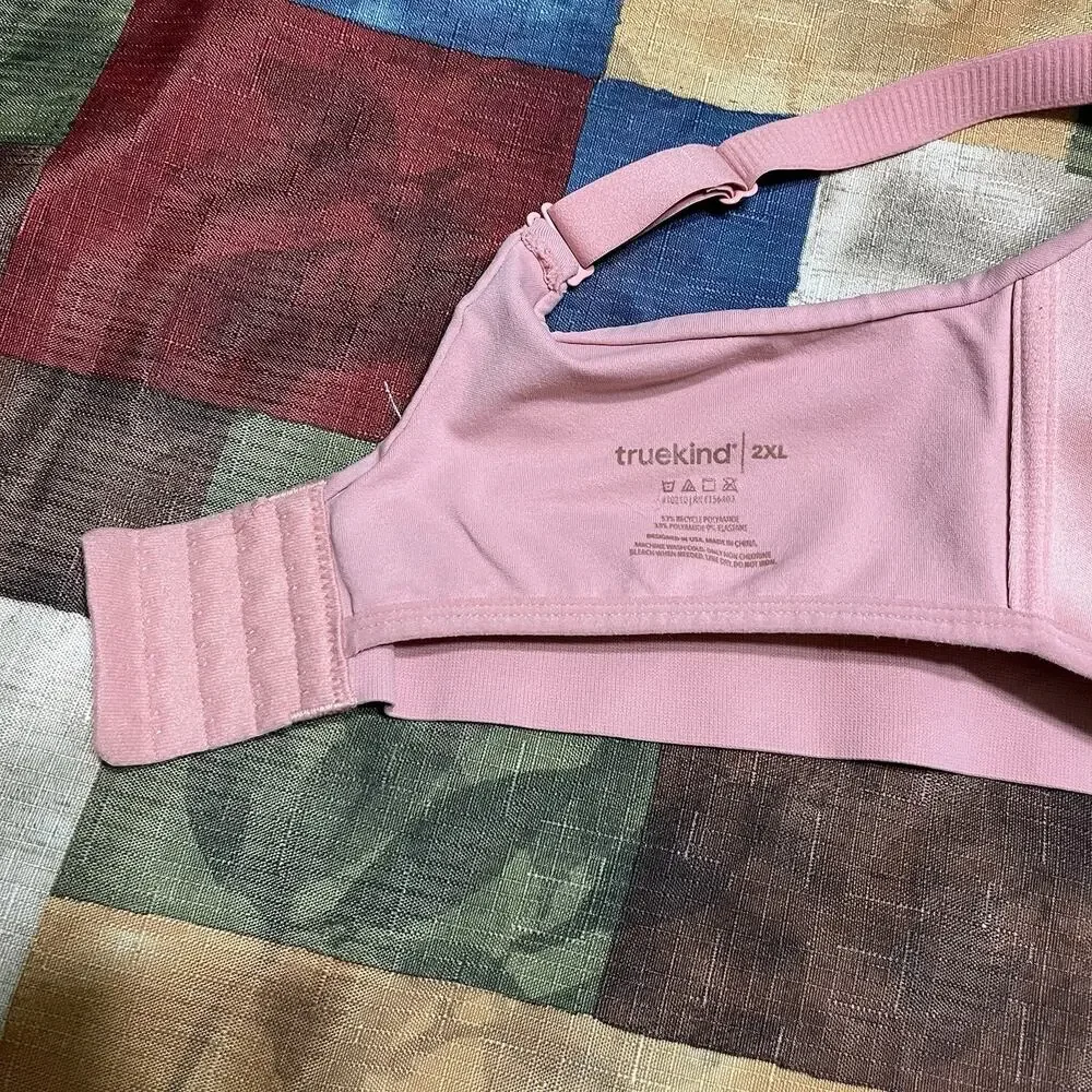 Truekind standard rose Supportive Comfort Wireless Shaping Bra #10210 Size 2XL